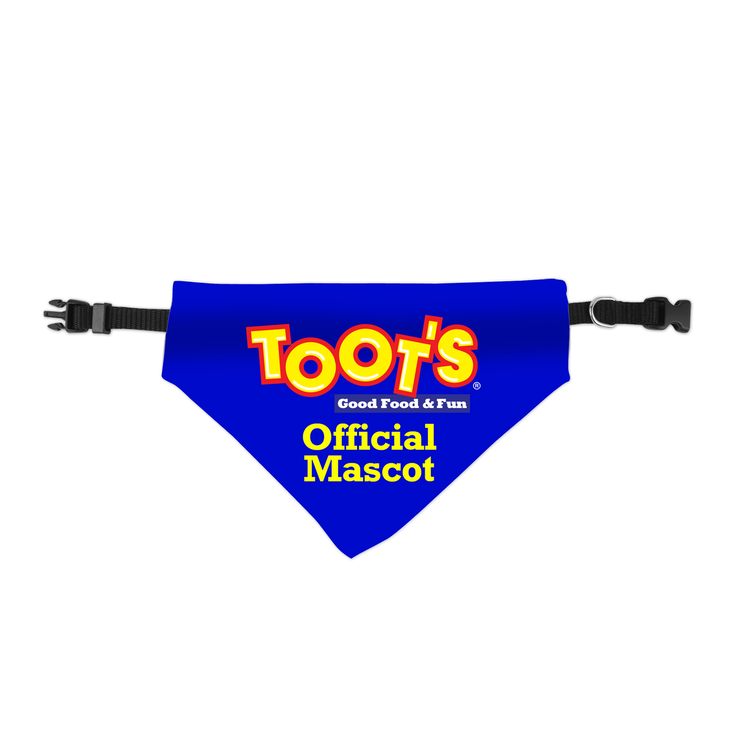 Clip-On Pet Bandana - "TOOT'S Official Mascot" Blue Logo Dog & Cat Accessory