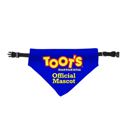 Clip-On Pet Bandana - "TOOT'S Official Mascot" Blue Logo Dog & Cat Accessory